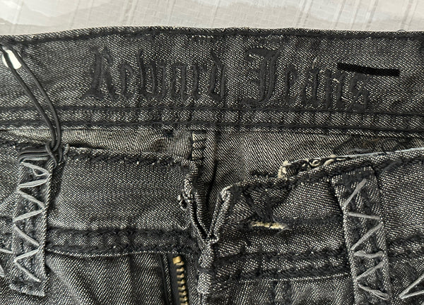 *Reward Denim Jeans* (HEAVY) (Waist 30” X 32” Leg) (Missing Button) (BLACK)