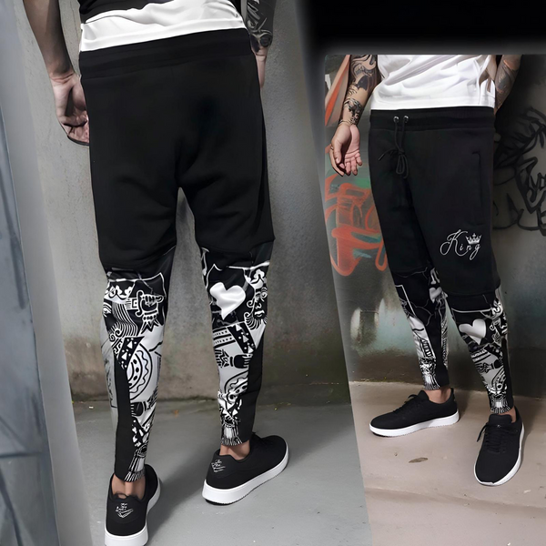 ^KING OF HEARTS^ LUXURY JOGGER SWEATPANTS (CUT & SEW) (EMBROIDERED LOGOS)