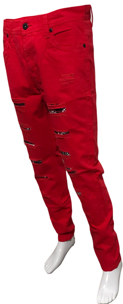 ^SOUTHPOLE^ (RED) RIPPED DENIM FOR MEN (34'' x 32'')