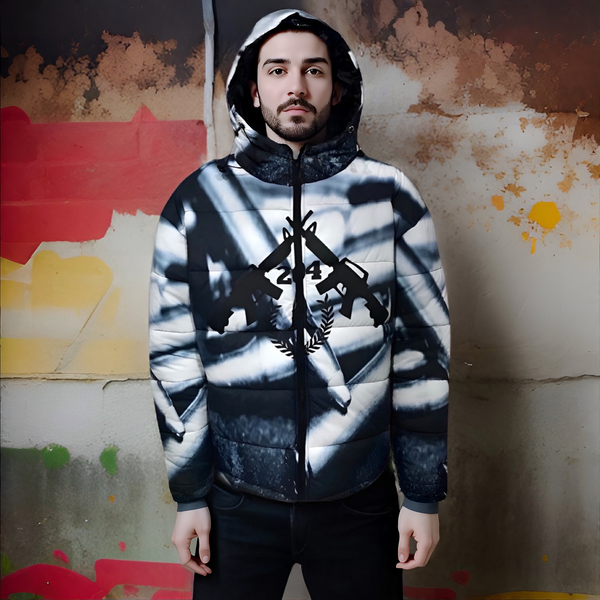 ^204 LA FAMILIA^ ~TEAM AK~ WINTER PUFFER ZIP UP JACKET (HOODED)