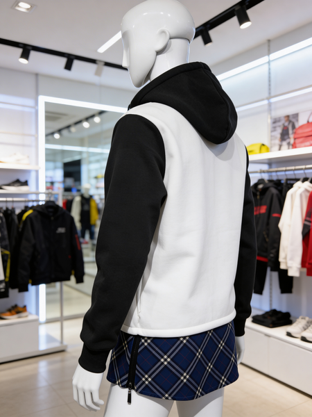 *IMPERIOUS* ~SCALLOP HOODIES WITH SIDE ZIP~ (BLUE-MULTI)