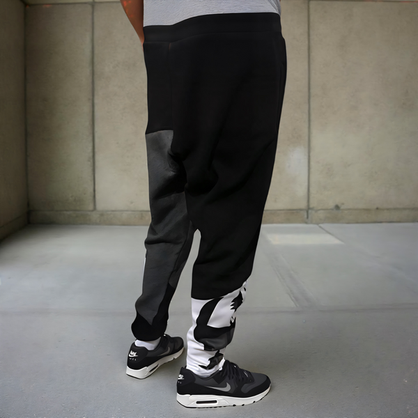 •CHAMPION CHIEF• LUXURY (BLACK-MULTI) JOGGER SWEATPANTS (CUT & SEW) (EMBROIDERED LOGO)