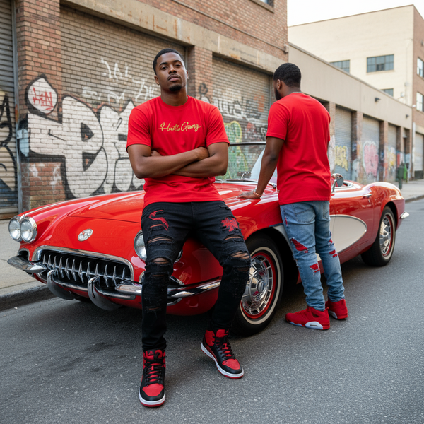 *HUSTLE GANG* (RED) •SHORT SLEEVE TEES•