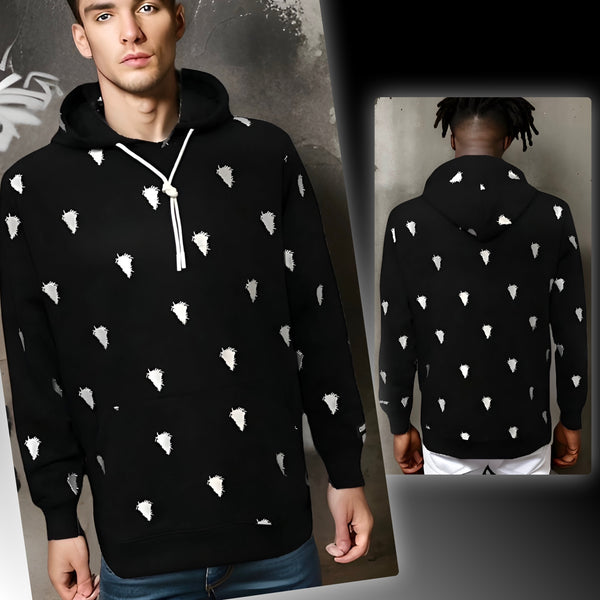 ^CROOKS & CASTLES^ (BLACK) *SILHOUETTE* EMBROIDERED PULLOVER HOODIES FOR MEN