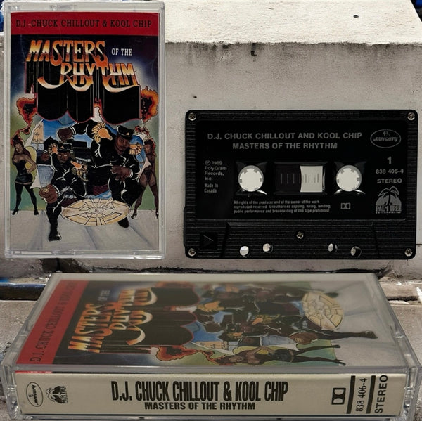 •D.J. CHUCK CHILLOUT & KOOL CHIP - MASTERS OF THE RHYTHM• ~1989 OG CANADIAN PRESSING~ (VERY RARE BLACK SHELL CASSETTE TAPE)