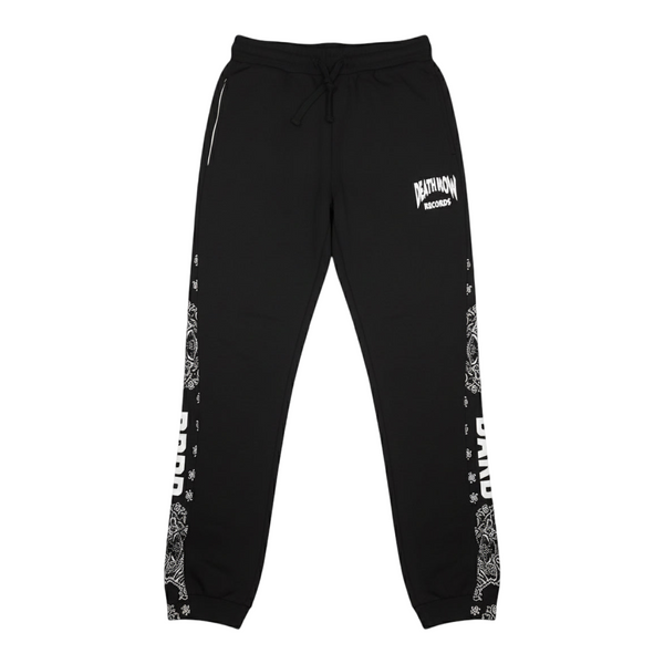 *CROOKS & CASTLES* (BLACK) DEATH ROW *BANDANA* JOGGER SWEATPANTS (COLLABS)