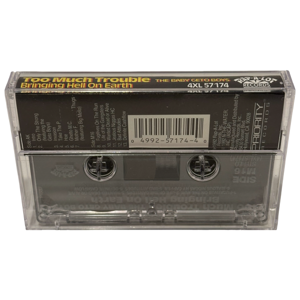 •TOO MUCH TROUBLE - BRINGING HELL ON EARTH• ~1992 OG PRESSING~ (CASSETTE TAPE)