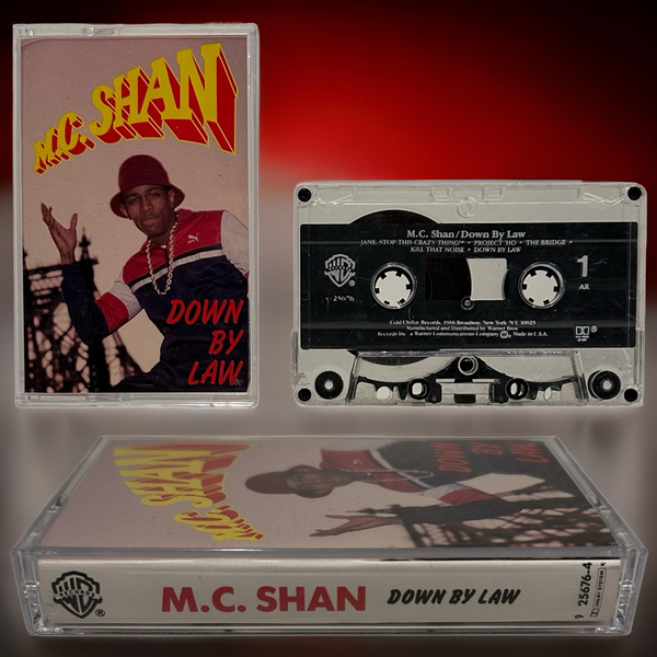 •M.C. SHAN ~ DOWN BY LAW• ~1987  OG PRESSING~ (CASSETTE TAPE)