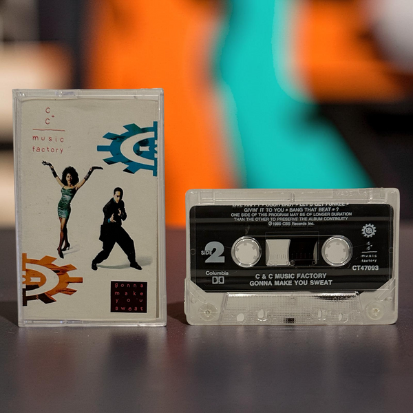 •C&C MUSIC FACTORY ~ GUNNA MAKE YOU SWEAT• ~1990 OG PRESSING~ (CASSETTE TAPE)