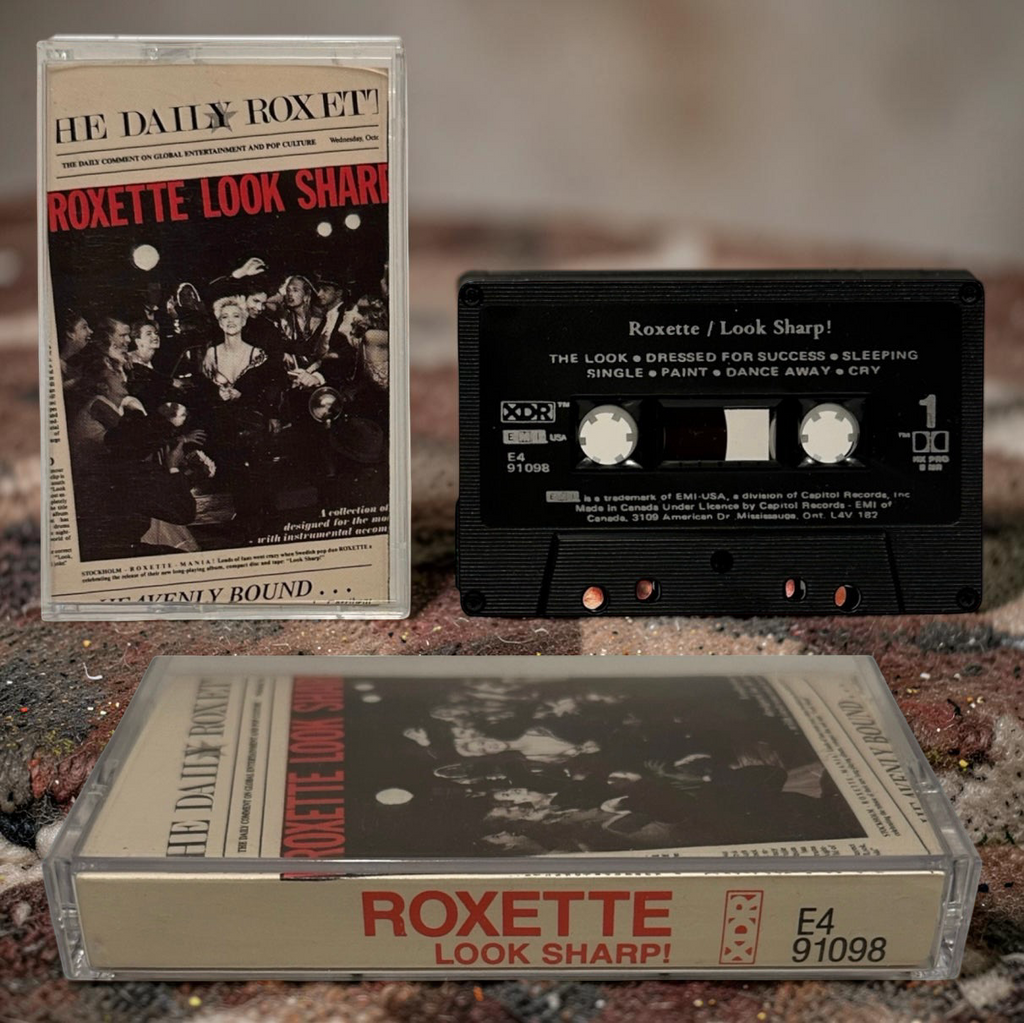 •ROXETTE ~ LOOK SHARP!• ~1988 OG CANADIAN PRESSING~ (CASSETTE TAPE) (BLACK SHELL)
