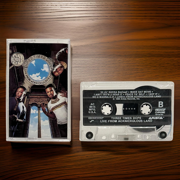 •THREE TIMES DOPE - LIVE FROM ACKNICKULOUS LAND• ~ 1990 OG PRESSING~ (CASSETTE TAPE)