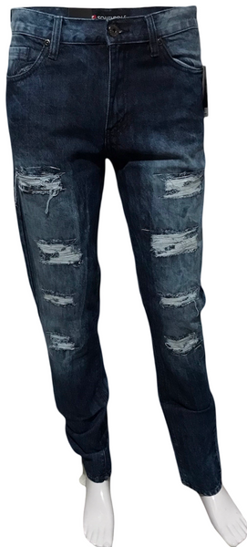 ^SOUTHPOLE^ (DARK SAND BLUE) RIPPED DENIM FOFR MEN (34'' x 32'')