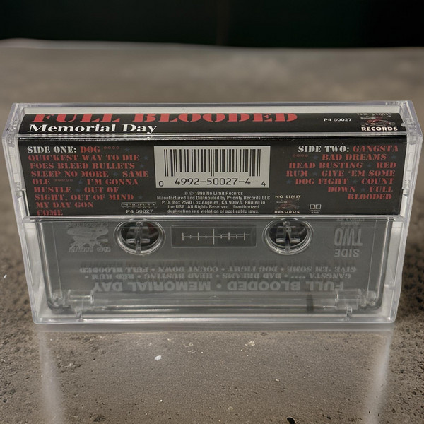 •FULL BLOODED ~ MEMORIAL DAY• ~1998 OG PRESSING~ (NO LIMIT) (CASSETTE TAPE)