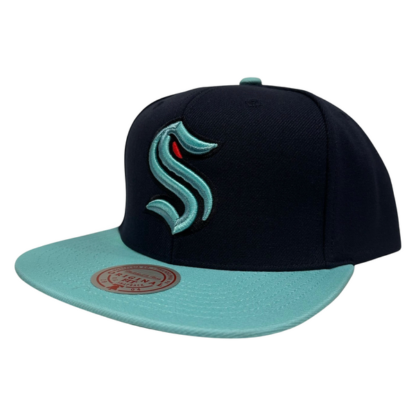 *Seattle Kraken* snapback hats by Mitchell & Ness
