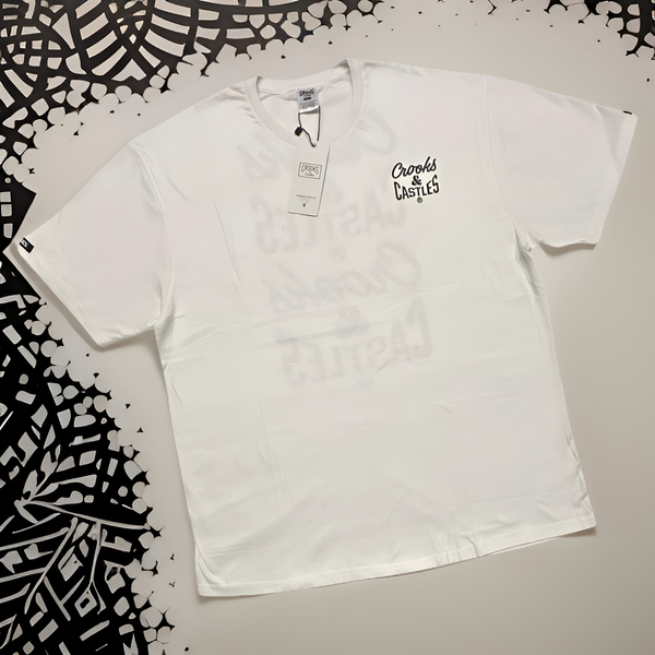 *CROOKS & CASTLES* (WHITE) TWO SIDED PRINT SHORT SLEEVE T-SHIRTS