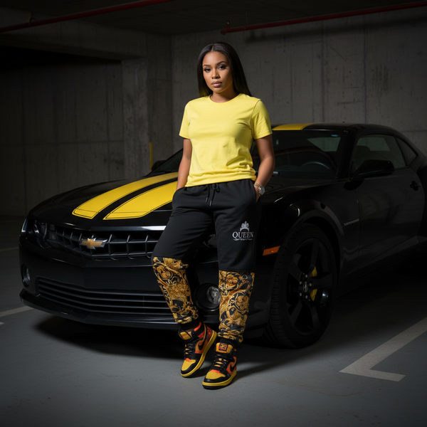 •QUEEN V3R$@C3• LUXURY CUT & SEW JOGGER SWEATPANTS (UNISEX) (EMBROIDERY)