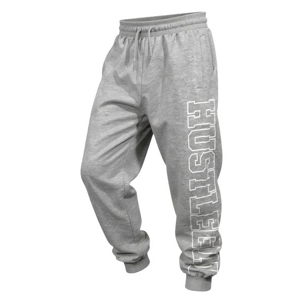 *HUSTLE GANG* (GREY) ~COLLEGIATE~ •KNIT JOGGER SWEATPANTS•