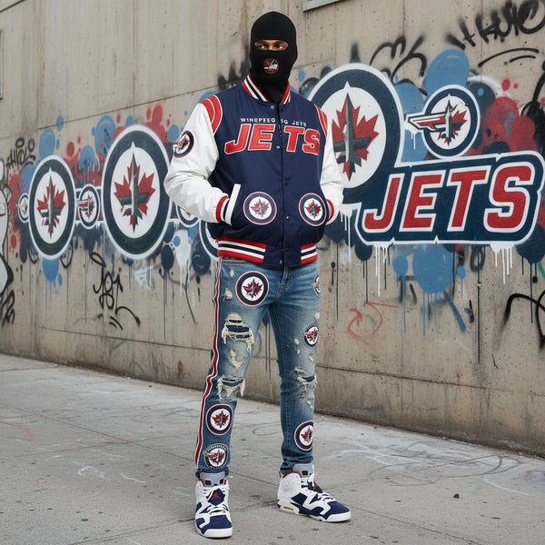 *WINNIPEG JETS* ~2 in 1~ Winter Beanie / Ballyclava by Mitchell & Ness