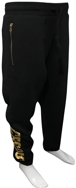 ^CROOKS & CASTLES^ (BLACK-GOLD) DEATH ROW *CORE JOGGERS* (COLLABS)