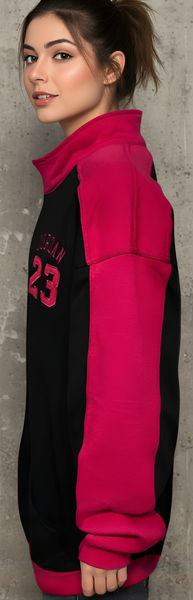 *23* (BLACK-HOT PINK) (REMIX) TRACK JACKETS (CUT & SEW) (UNISEX)