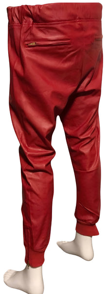 ^WELL ESTABLISHED^ (RED PLEATHER) JOGGER PANTS