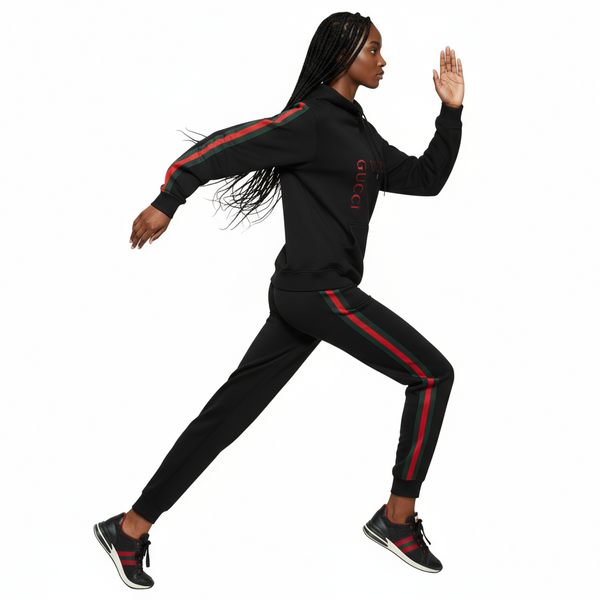 *LUXURY* (BLACK-MULTI) •ITALIAN• ~EMBROIDERED SWEATSUITS~