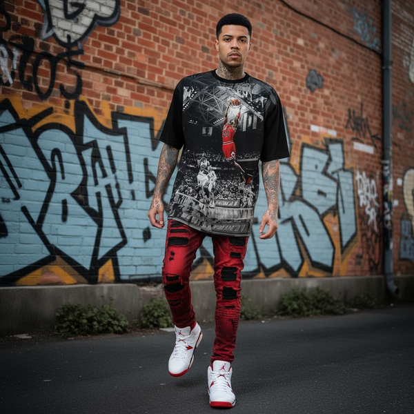 *JORDAN DUNK - “90’s* Luxury big print tees (Cotton Blends) (UP TO 5XL)