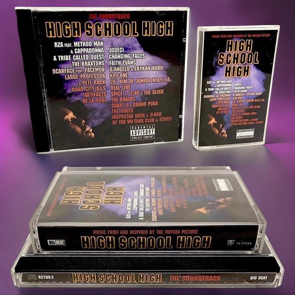 •HIGH SCHOOL HIGH - MUSIC FROM THE ORIGINAL MOTION PICTURE• (1996) (CASSETTE & CD AVAILABLE) (ORIGINAL PRESSINGS)