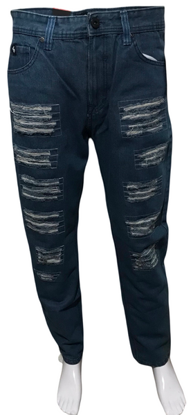 ^SOUTHPOLE^ (BLUE) RIPPED DENIM FOR MEN (34'' X 32'') (CARROT CUT)