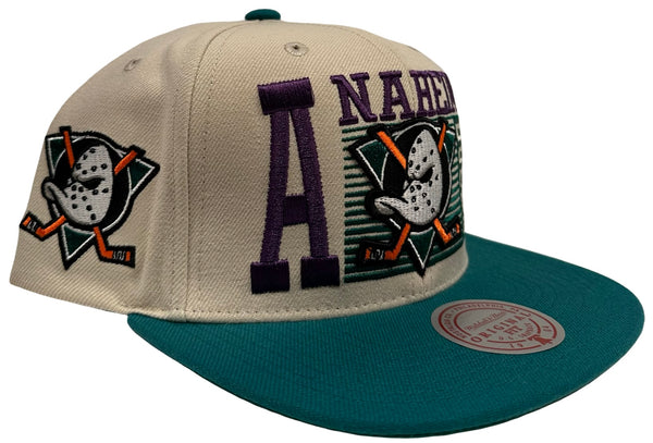 *Anaheim Mighty Ducks* snapback hats by Mitchell & Ness