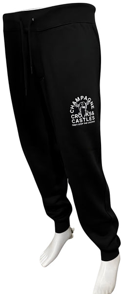 ^CROOKS & CASTLES^ (BLACK) ~CHAMPAGNE VANDA~ JOGGER SWEATPANTS