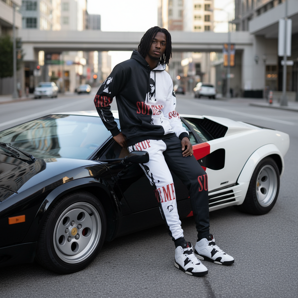 ^$UPR3M3 SCARFACE^ JOGGER SWEATSUIT (HOODED) (FLEECY SOFT LINED)