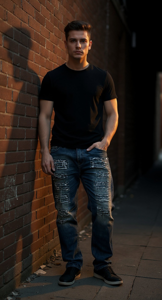 *SOUTHPOLE* ~Ripped Denim Jeans~ (34” Waist 32” Leg)