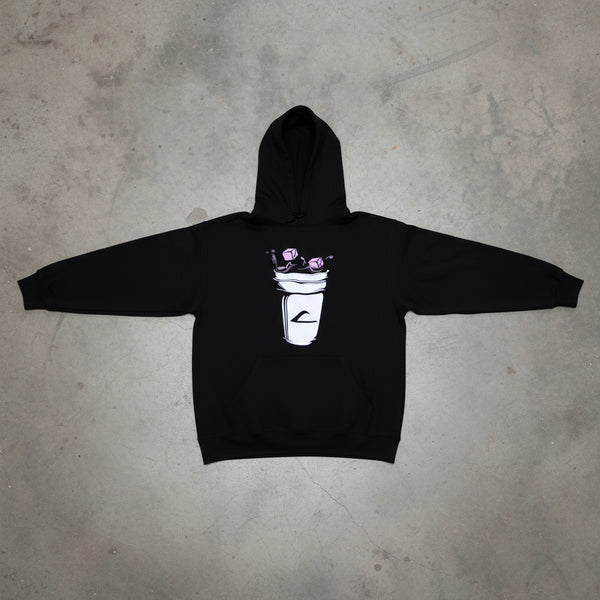 *DESIGN BY HUMANS* (BLACK) ZIP UP HOODIE (DISTRESSED LOGO STYLE)