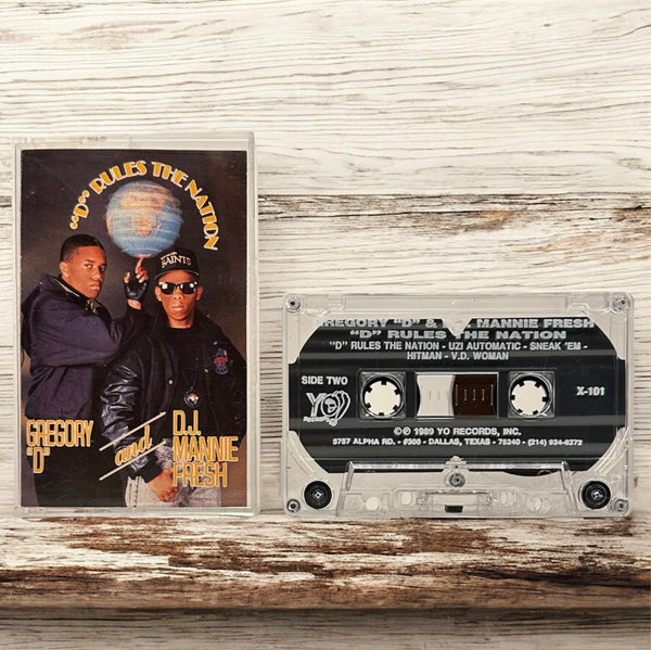 •GREGORY “D” AND D.J. MANNIE FRESH - “D” RULES THE NATION• ~1989 OG PRESSING~ (HTF CASSETTE TAPE)