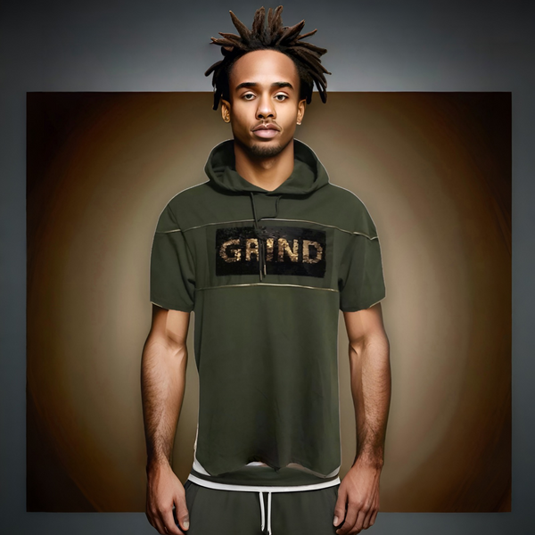 ^M-SOCIETY^ ~HUSTLE & GRIND~ REVERSIBLE SHORT SLEEVE HOODED TEES (SEQUINS)