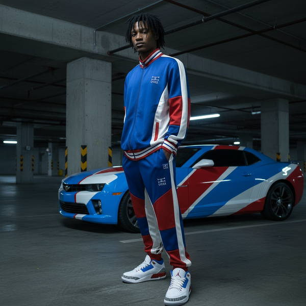 •UCXX• (BLUE-RED) ZIP UP TRACKSUITS (ACTIVEWEAR)