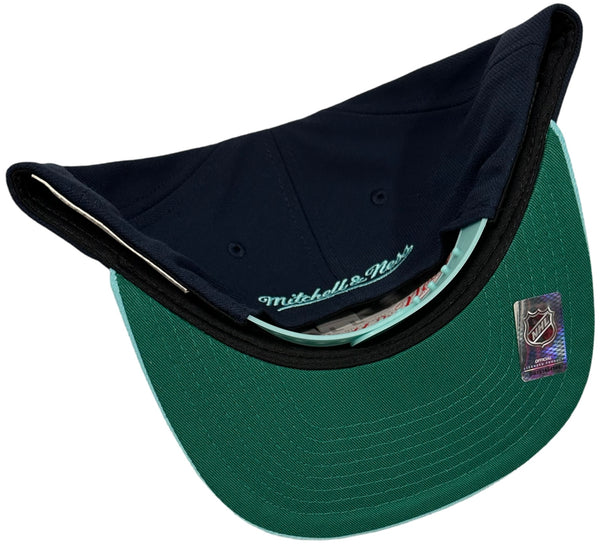 *Seattle Kraken* (Black-Aqua) snapback hats by Mitchell & Ness