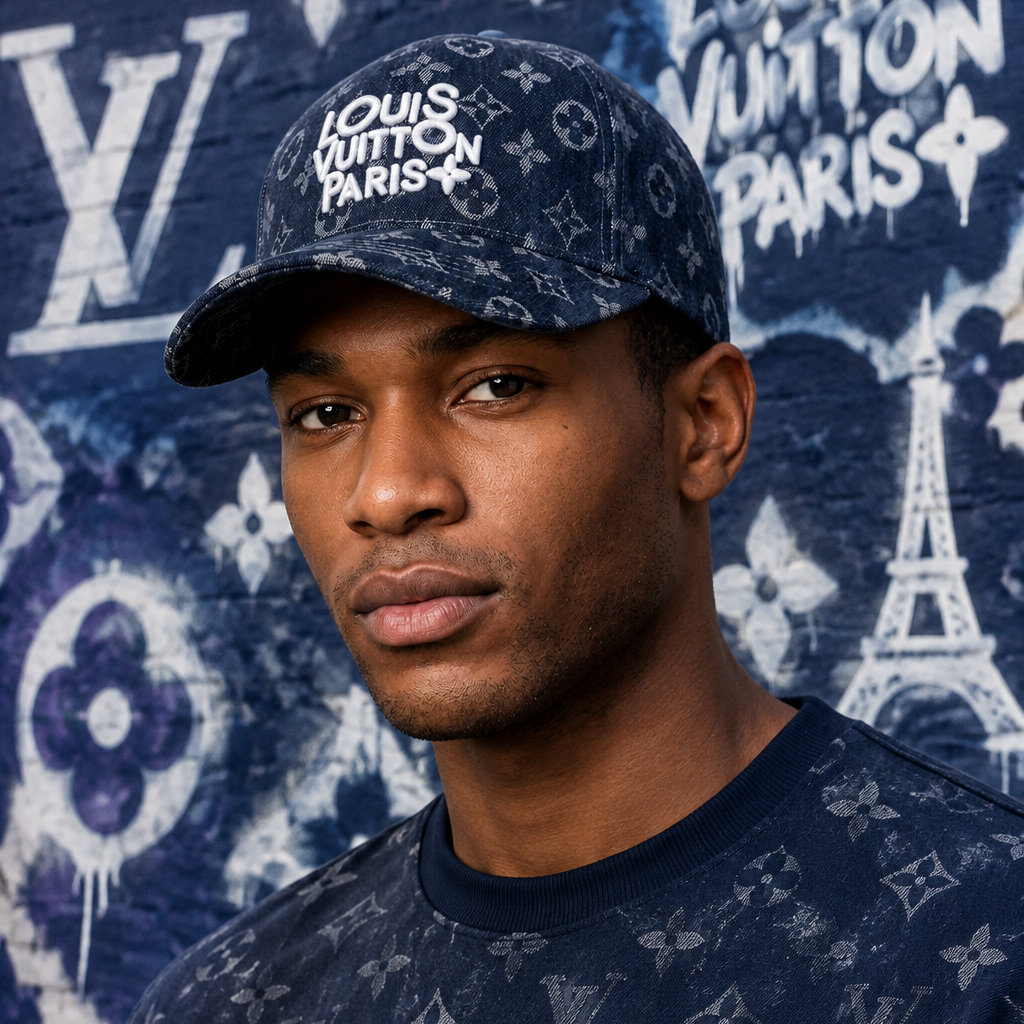 *FRENCH LUXURY HATS* (Blue Denim) (Strapback)