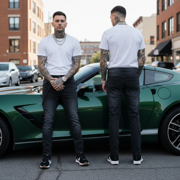 ^NS^ SKINNY JEANS FOR MEN (WITH SIDE CHAIN)