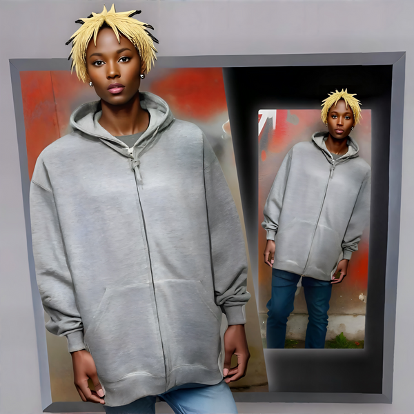 ^COTTON BEST^ (GREY) ZIP UP HOODIES ~HIGH GRADE COTTON BLENDS~