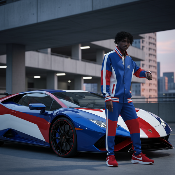 •UCXX• (BLUE-RED) ZIP UP TRACKSUITS (ACTIVEWEAR)
