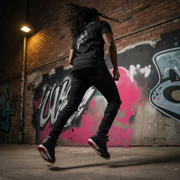 *CONTENDER* (BLACK) *PAINT DRIP* DENIM JEANS FOR MEN