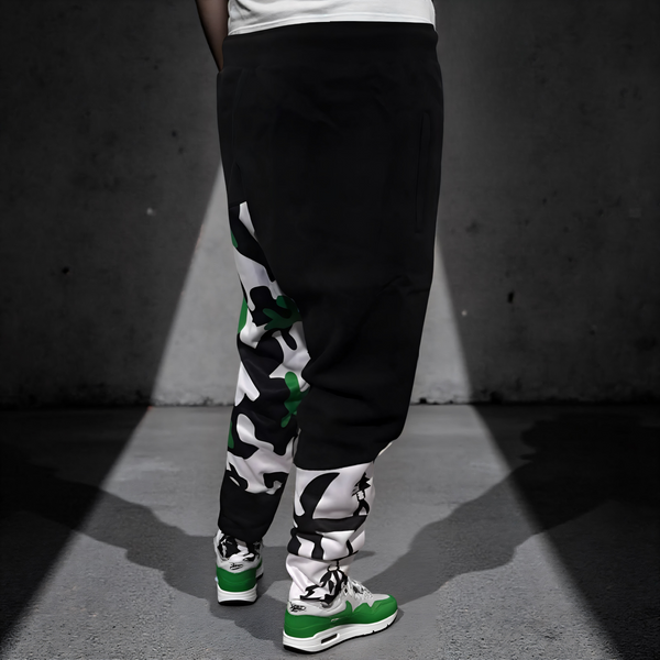 •CHAMPION CHIEF• LUXURY (GREEN CAMOUFLAGE) JOGGER SWEATPANTS (CUT & SEW)