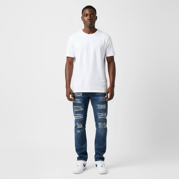 *SOUTHPOLE* (DARK SAND BLAST) RIPPED DENIM JEANS FOR MEN (32“ X 32”)