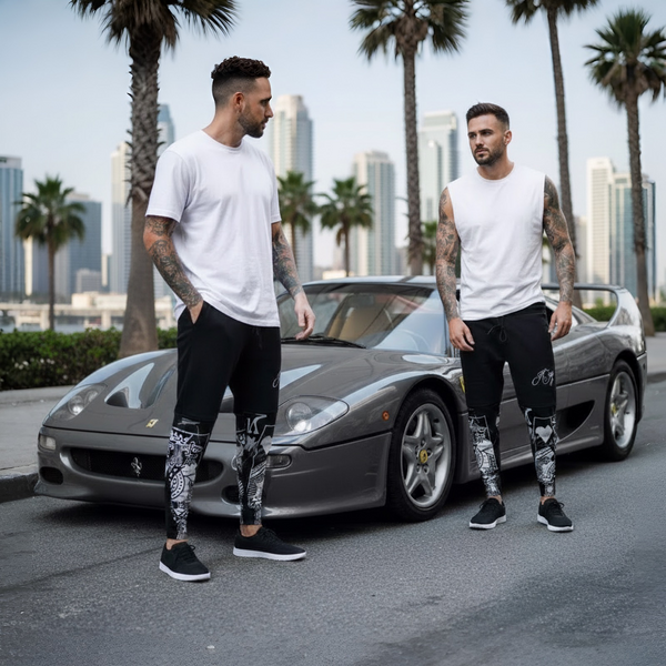 ^KING OF HEARTS^ LUXURY JOGGER SWEATPANTS (CUT & SEW) (EMBROIDERED LOGOS)
