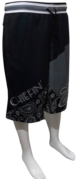 ^CHIEFIN’ 23^ MESH BASKETBALL SHORTS (LINED) (3-TONE)