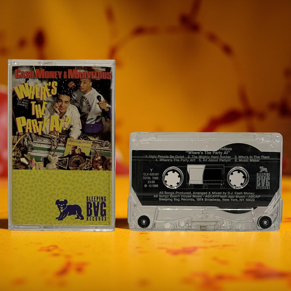 •CASH MONEY & MARVELOUS - WHERE’S THE PARTY AT?• ~1988 OG PRESSING~ (CASSETTE TAPE)