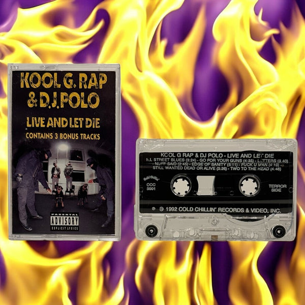 •KOOL G. RAP & D.J. POLO ~ LIVE AND LET DIE• ~1992 OG PRESSING~ (CASSETTE TAPE) (2)
