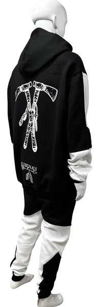 ^CHIEFIN’^ (BLACK-WHITE) HOODED JOGGER SWEATSUITS (CUT & SEW)